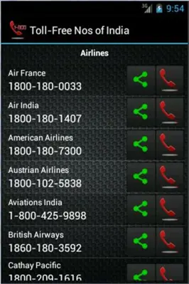 Toll-Free Nos of India android App screenshot 0
