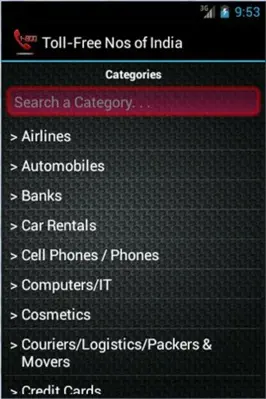 Toll-Free Nos of India android App screenshot 1